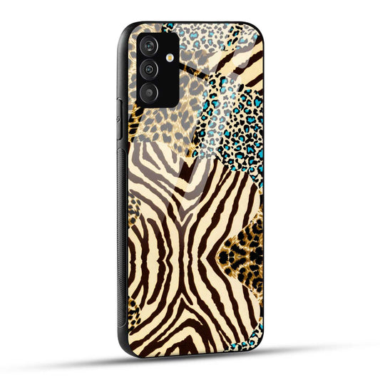 Samsung Galaxy A05s Back Cover Leapord Lines Pattern Printed Glass Case