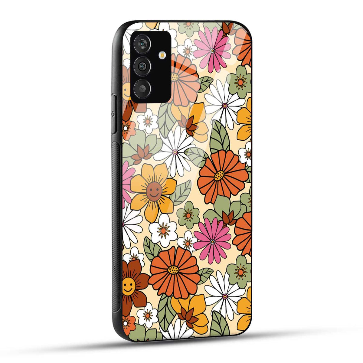 Samsung Galaxy F54 Back Cover Beautiful Floral Background Printed Glass Case