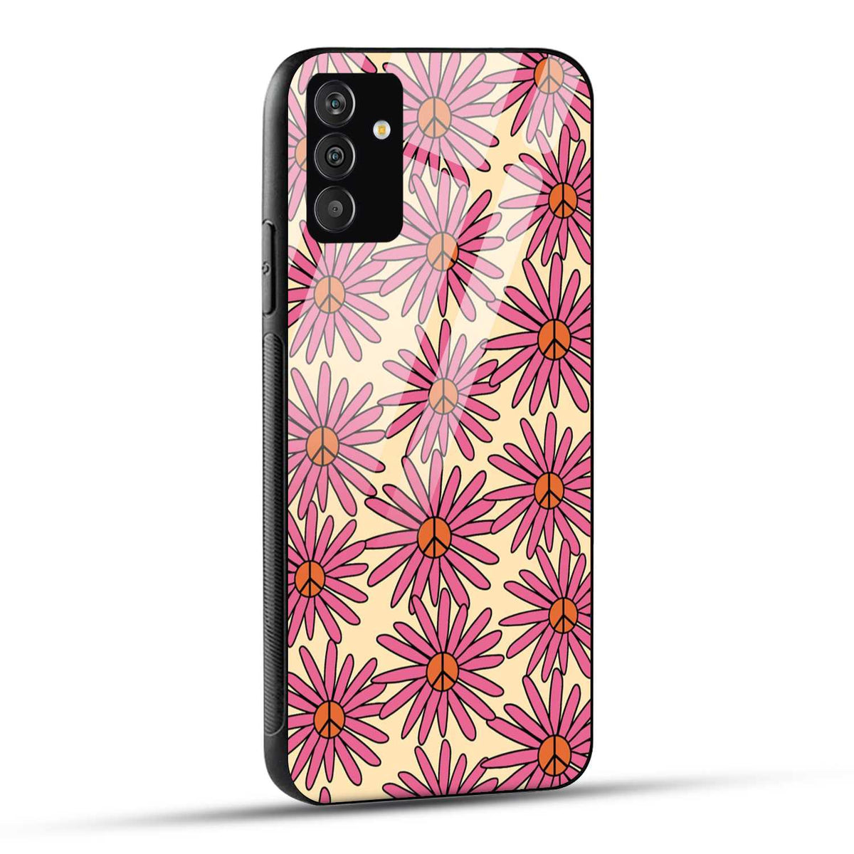 Samsung Galaxy F54 Back Cover Retro Floral Doodle Printed Glass Case