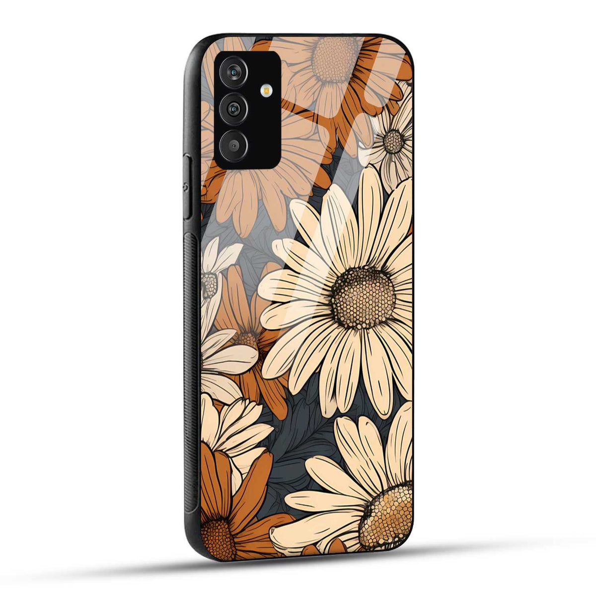 Samsung Galaxy F54 Back Cover Sunflower Abstract Texture Printed Glass Case