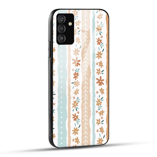 Samsung Galaxy A05s Back Cover Retro Floral Striped Printed Glass Case
