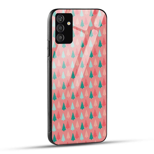 Samsung Galaxy F54 Back Cover Chritsmas Tree Pattern Printed Glass Case
