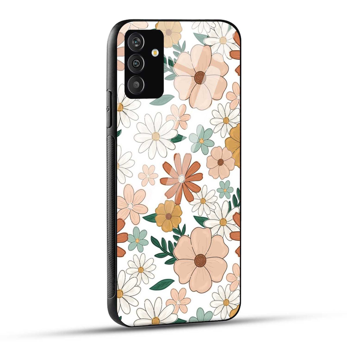 Samsung Galaxy F54 Back Cover Retro Multicolour Floral  Printed Glass Case