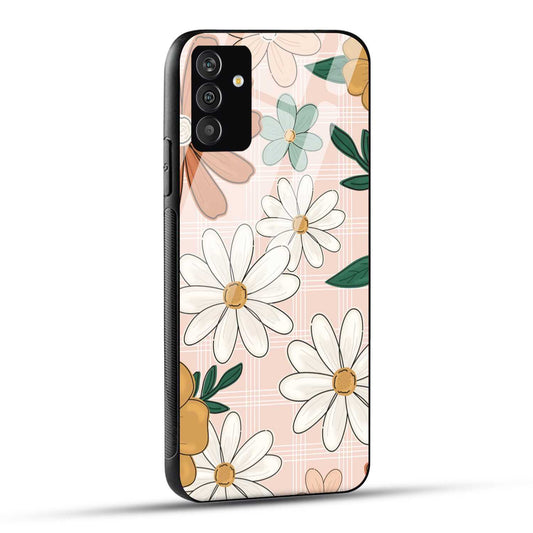 Samsung Galaxy A34 5G Back Cover Retro Flower Art Printed Glass Case