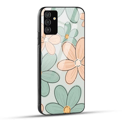 Samsung Galaxy A05s Back Cover Aesthetic Flower Printed Glass Case
