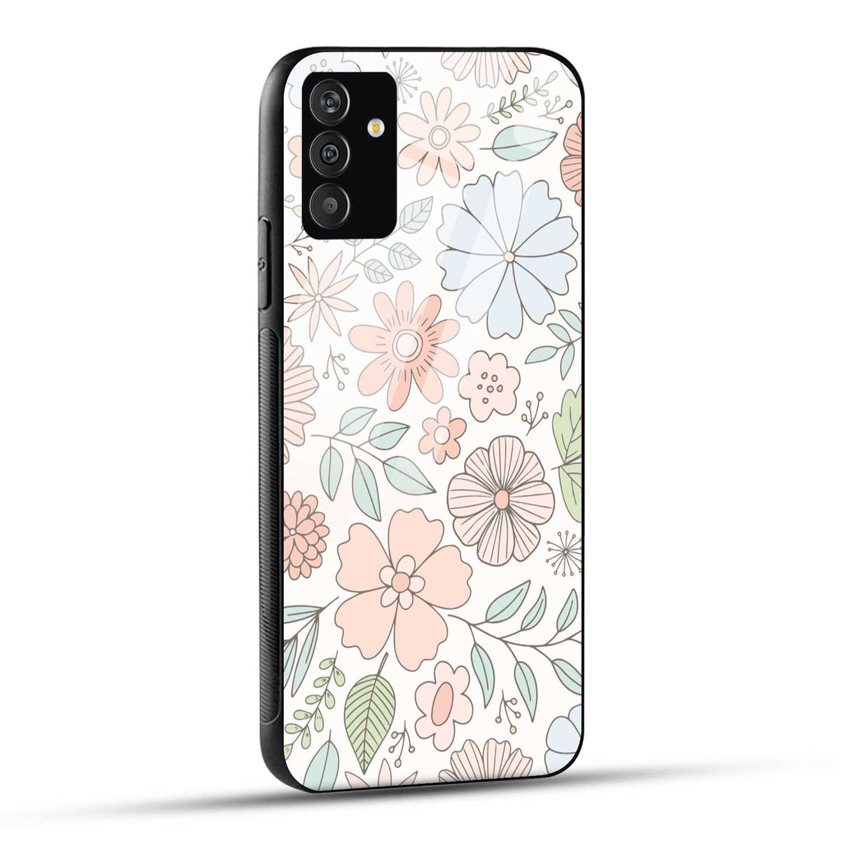 Samsung Galaxy S24 5G Back Cover Retro White Floral Printed Glass Case
