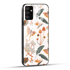 Samsung Galaxy A05s Back Cover Butterflies And Leaf Printed Glass Case
