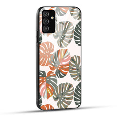 Samsung Galaxy A25 5G Back Cover Leaf Pattern Printed Glass Case