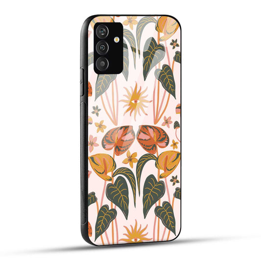 Samsung Galaxy A25 5G Back Cover Leaf Illustration Printed Glass Case