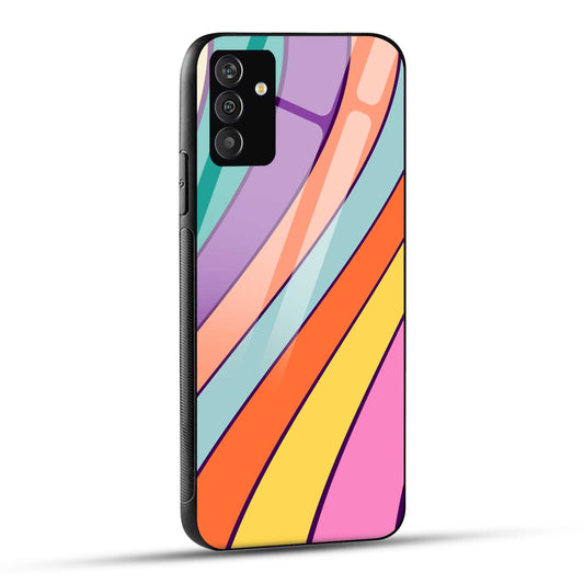 Samsung Galaxy A25 5G Back Cover Curvy Rainbow Printed Glass Case