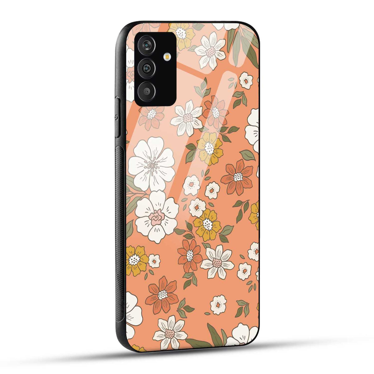 Samsung Galaxy A25 5G Back Cover Retro Florals Printed Glass Case