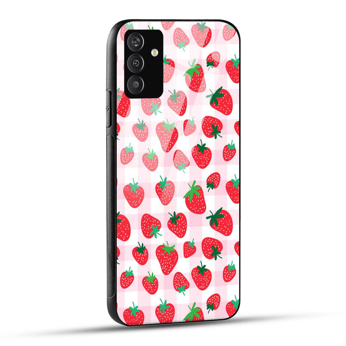 Samsung Galaxy A34 5G Back Cover Doodle Of Strawberries Printed Glass Case