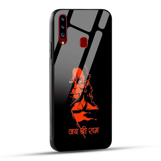 Samsung Galaxy A20s Back Cover Jay Shree Ram Bajrangballi Hanuman Glass Case