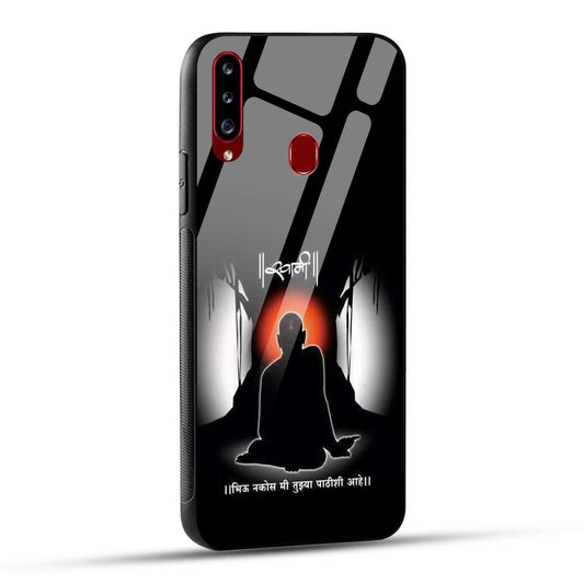 Samsung Galaxy A20s Back Cover Shree Swami Samarth Printed Glass Case