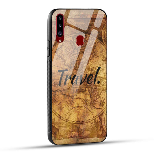 Samsung Galaxy A20s Back Cover Travel Printed Glass Case