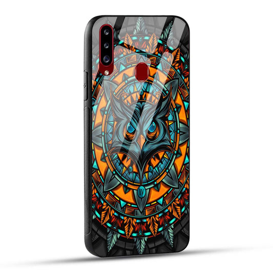 Samsung Galaxy A20s Back Cover Attractive Owl Printed Glass Case