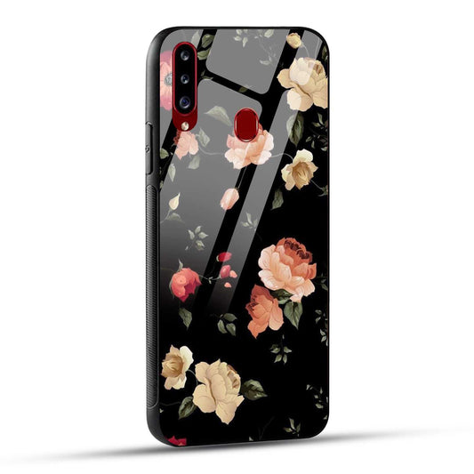 Samsung Galaxy A20s Back Cover Flowers Froral Printed Glass Case