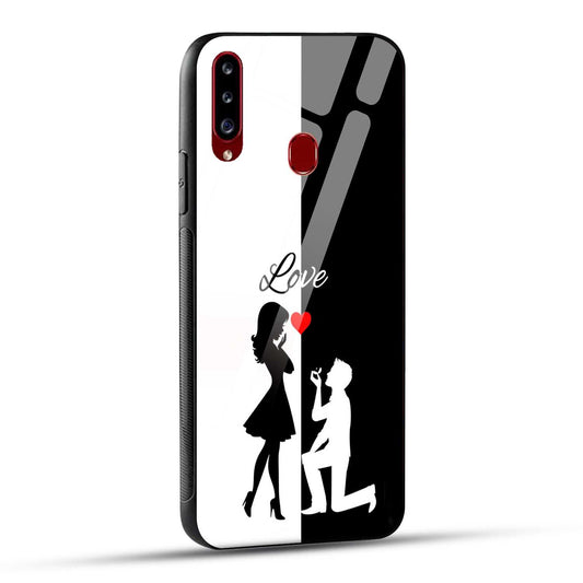 Samsung Galaxy A20s Back Cover Love Proposal Printed Glass Case