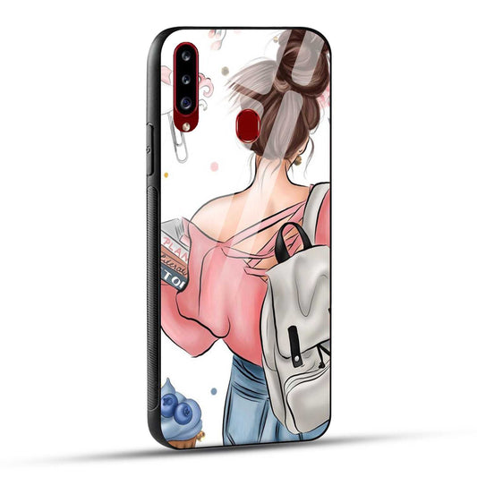 Samsung Galaxy A20s Back Cover Padhaku Girl Printed Glass Case