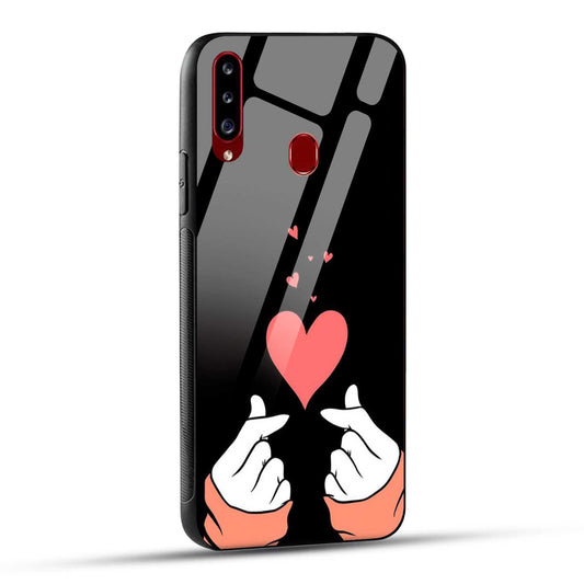 Samsung Galaxy A20s Back Cover Love Expressing Printed Glass Case