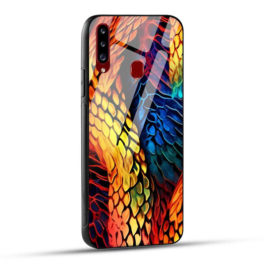 Samsung Galaxy A20s Back Cover Colorburst Jungle Rainbow Animal Spots Printed Glass Case