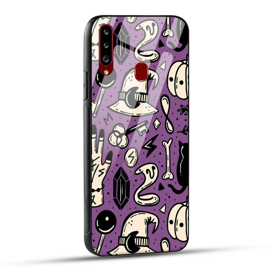 Samsung Galaxy A20s Back Cover Aethetic Texture Printed Glass Case