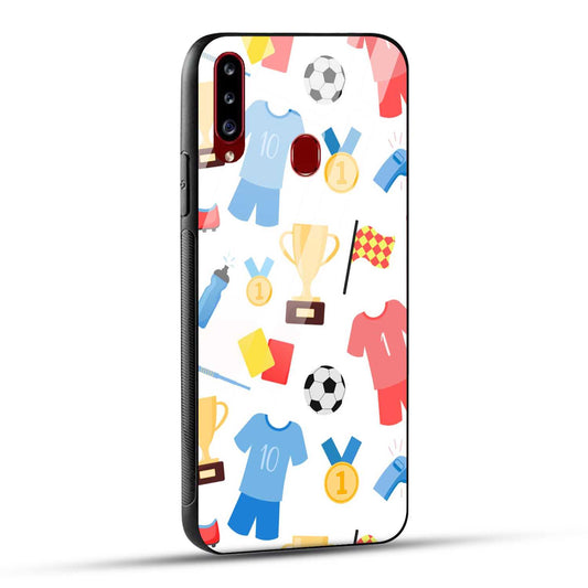 Samsung Galaxy A20s Back Cover Love For Football Printed Glass Case