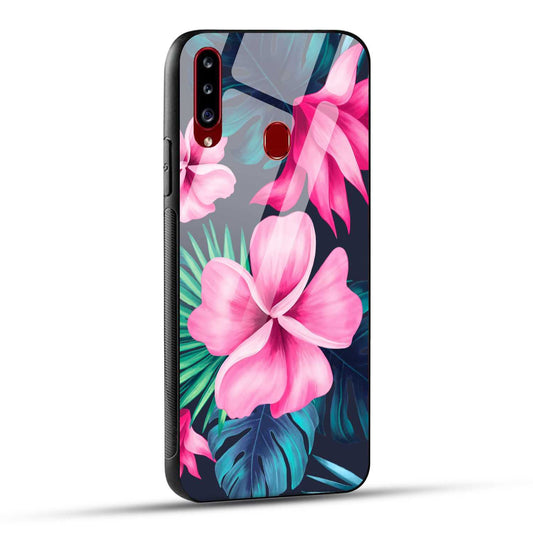 Samsung Galaxy A20s Back Cover Retro Flowers  Printed Glass Case