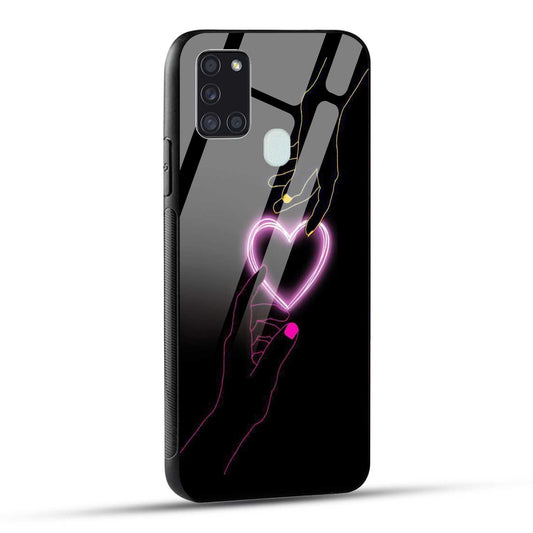 Samsung Galaxy A21s Back Cover Love Forever Heart Printed Glass Case