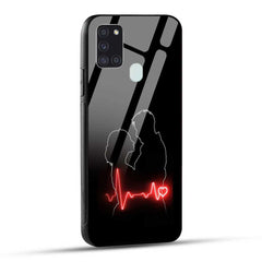 Samsung Galaxy A21s Back Cover Couple Love Glass Case