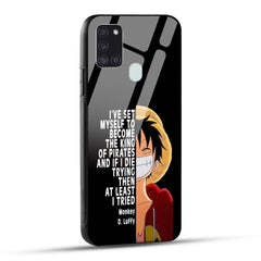 Samsung Galaxy A21s Back Cover Anime One Piece Monkey D. Luffy  Printed Glass Case