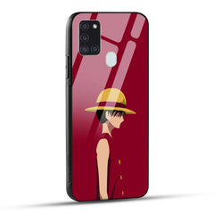 Samsung Galaxy A21s Back Cover Luffy Printed Glass Case