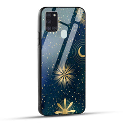 Samsung Galaxy A21s Back Cover Art Of Moon Printed Glass Case