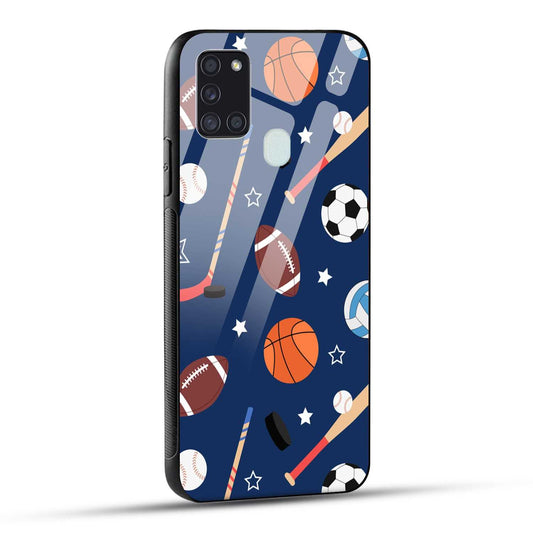 Samsung Galaxy A21s Back Cover Every Sports Matter Printed Glass Case
