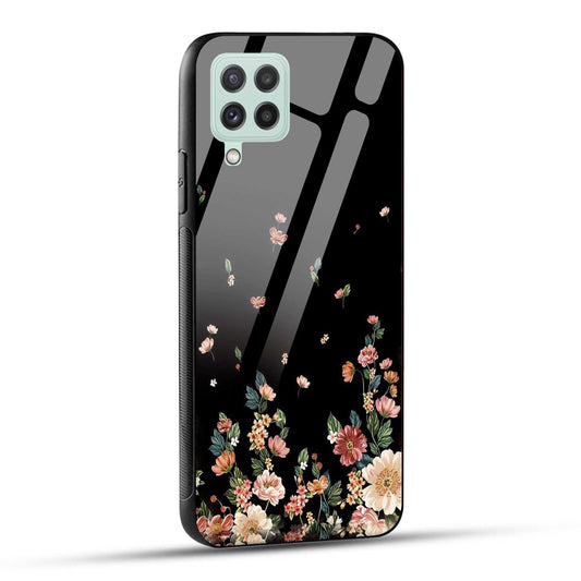 Samsung Galaxy A22 4G Back Cover Flowers Girly Printed Glass Case