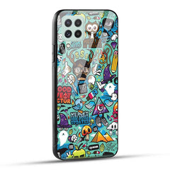 Samsung Galaxy A22 4G Back Cover Cool Graffiti Glass Case