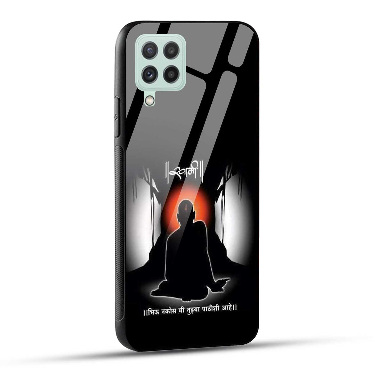 Samsung Galaxy A22 4G Back Cover Shree Swami Samarth Printed Glass Case