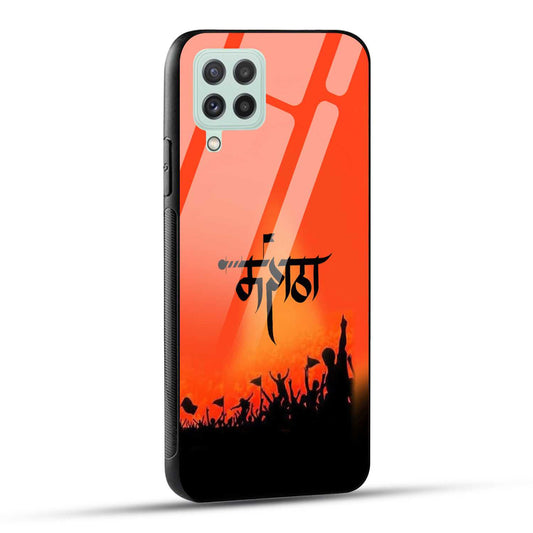 Samsung Galaxy A22 4G Back Cover Maratha Printed Glass Case