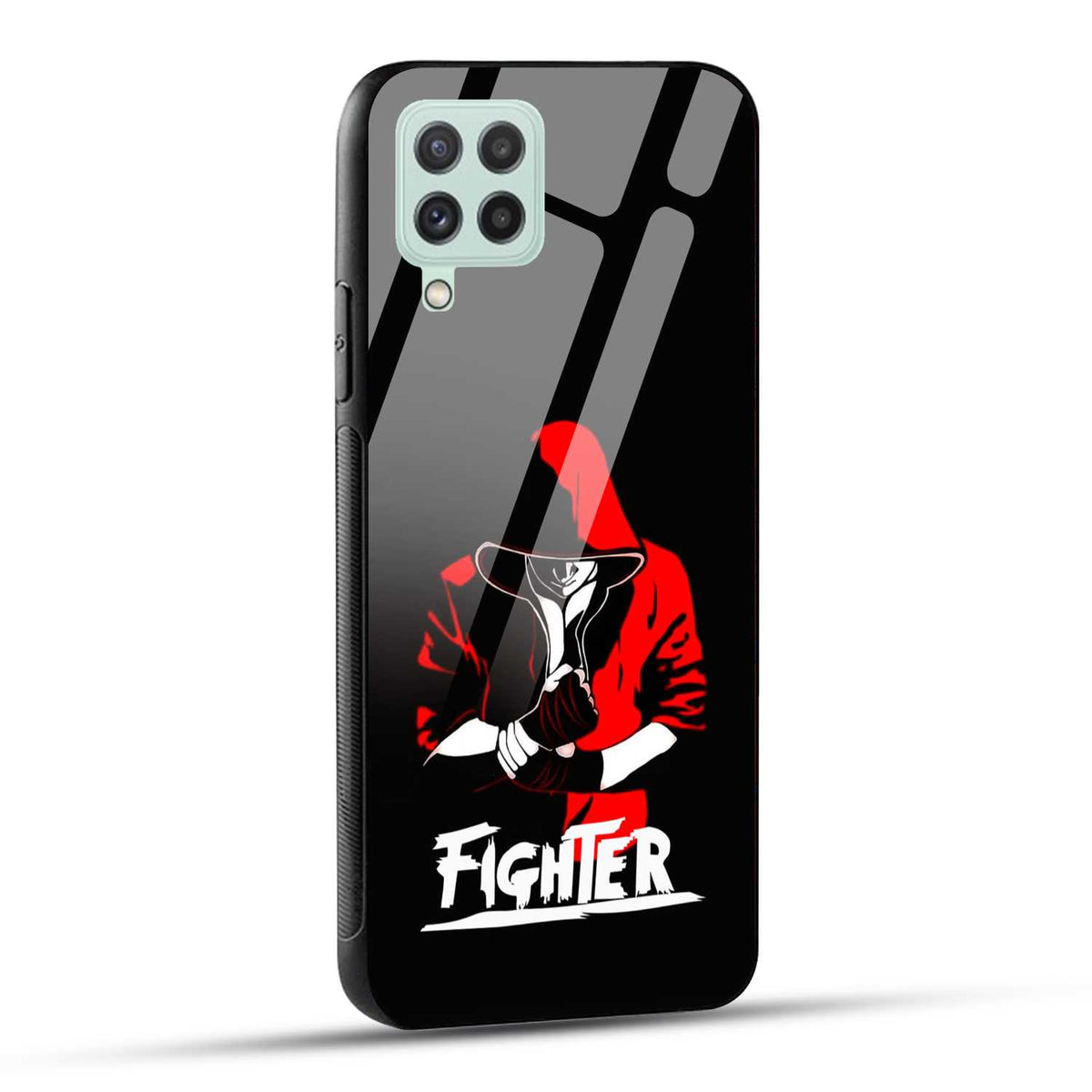 Samsung Galaxy A22 4G Back Cover Fighter Printed Glass Case