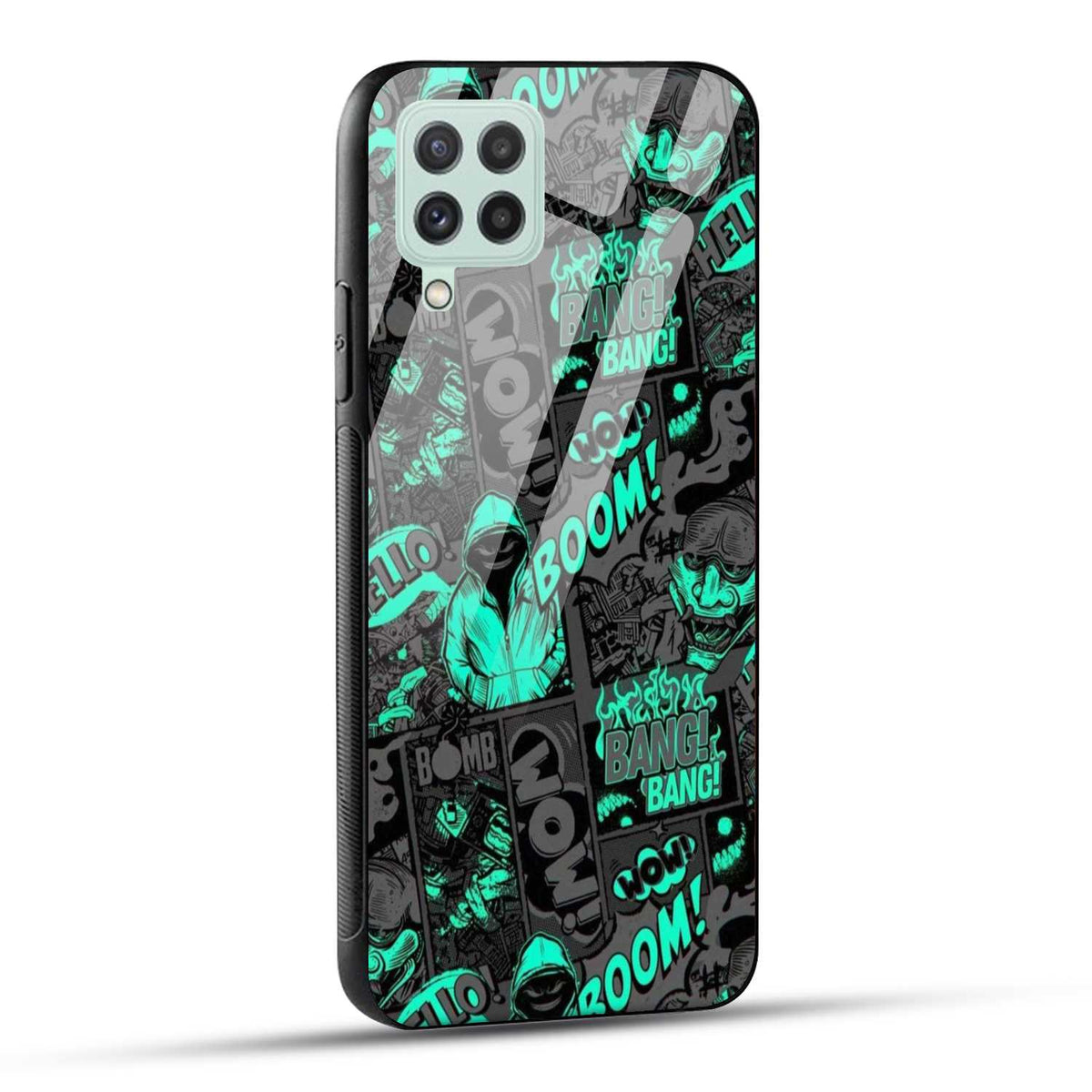 Samsung Galaxy A22 4G Back Cover Boom Printed Glass Case