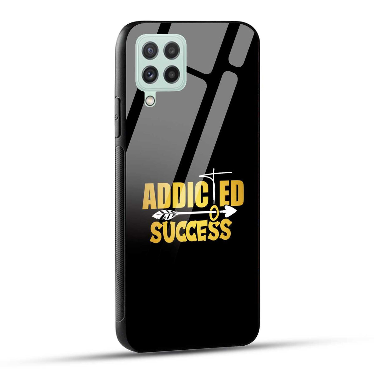 Samsung Galaxy A22 4G Back Cover Addicted To Success Empowerment Quote Printed Glass Case