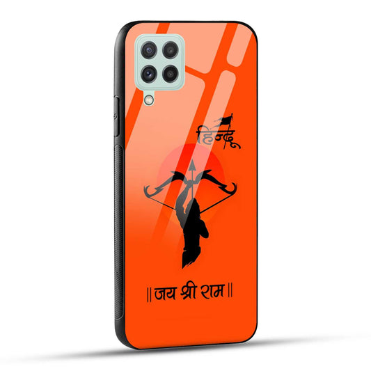 Samsung Galaxy A22 4G Back Cover Jai Shree Ram Printed Glass Case