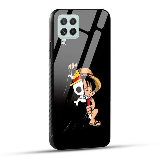 Samsung Galaxy A22 4G Back Cover Luffy Printed Glass Case