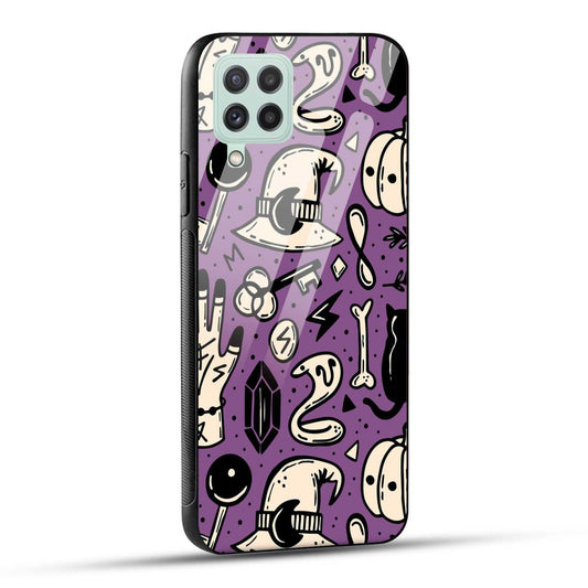 Samsung Galaxy A22 4G Back Cover Aethetic Texture Printed Glass Case
