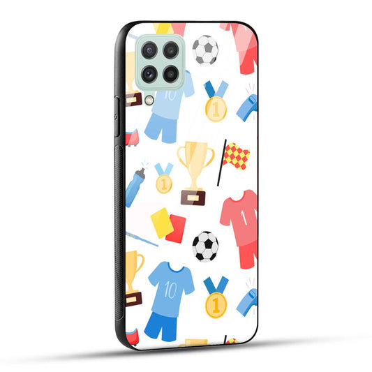 Samsung Galaxy A22 4G Back Cover Love For Football Printed Glass Case