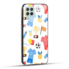 Samsung Galaxy A22 4G Back Cover Love For Football Printed Glass Case