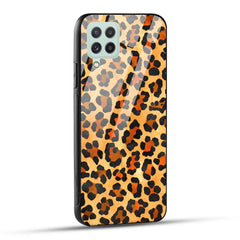 Samsung Galaxy A22 4G Back Cover Leopard Pattern Printed Glass Case