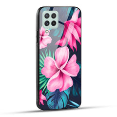 Samsung Galaxy A22 4G Back Cover Retro Flowers  Printed Glass Case