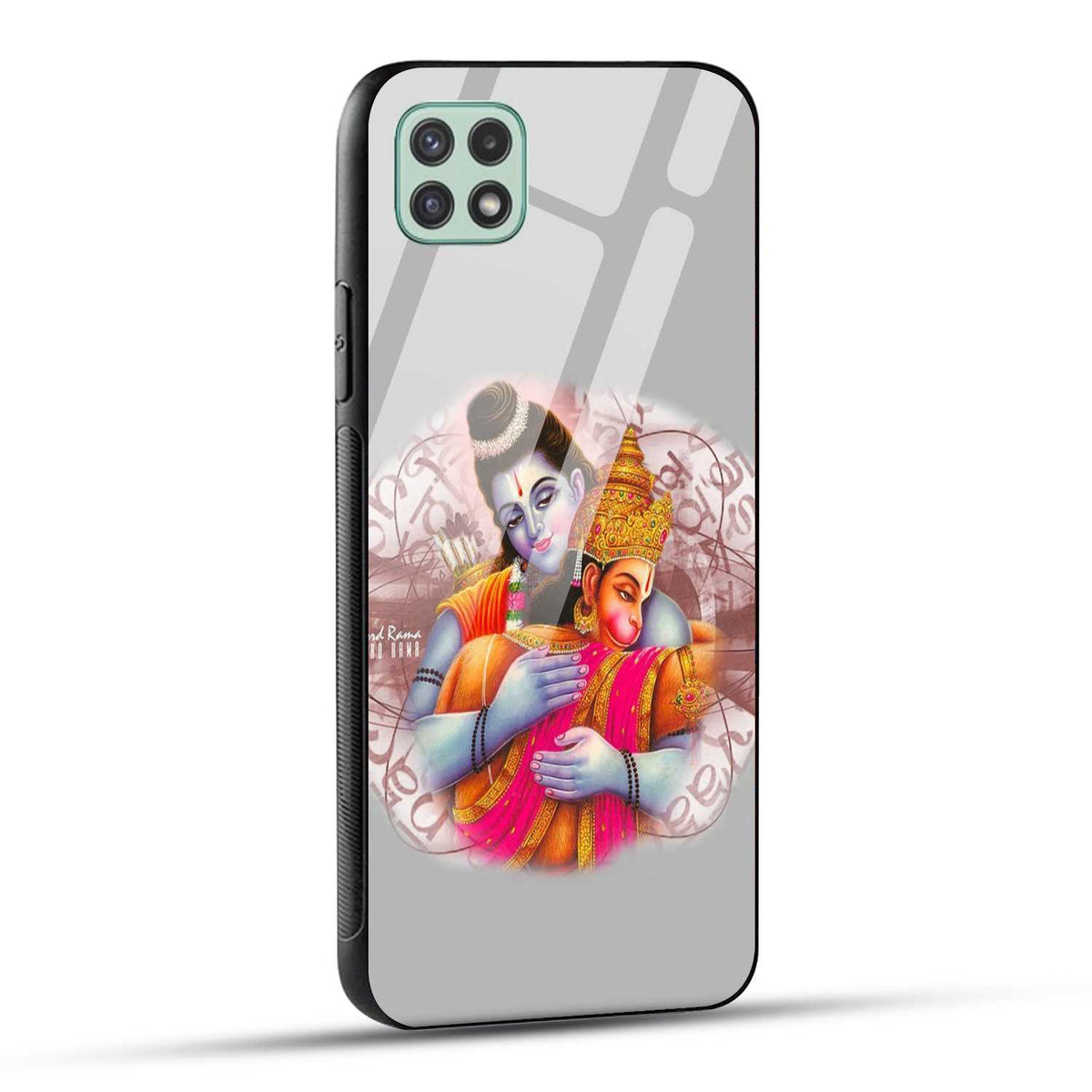 Samsung Galaxy A22 5G / Samsung Galaxy F42 5G Back Cover Hanuman and Ram Printed Glass Case