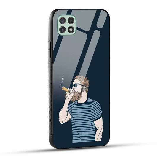 Samsung Galaxy A22 5G / F42 5G Back Cover Smoking Cigarette Chillum Man Attitude Glass Case
